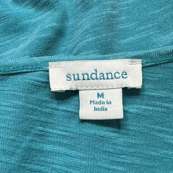 Sundance Dress Womens Medium Aqua Sleeveless 100% Cotton Ruffles Coastal Boho - Picture 6 of 7